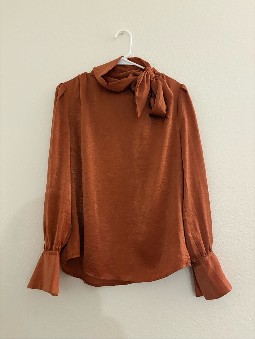 Banana Republic Satin Tie Neck Blouse